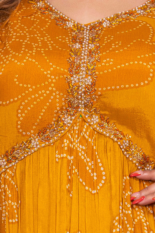 Alia Cut Nyra Suit with Dupatta- Orange