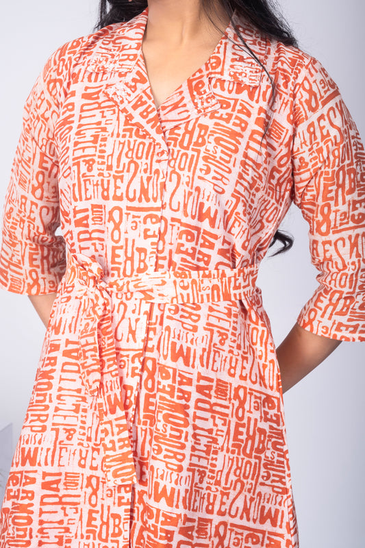 Jacket Style Co-ord Set – Burnt Orange
