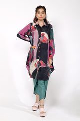 Floral Print Tunic with Dhoti Pant – Multi-Color